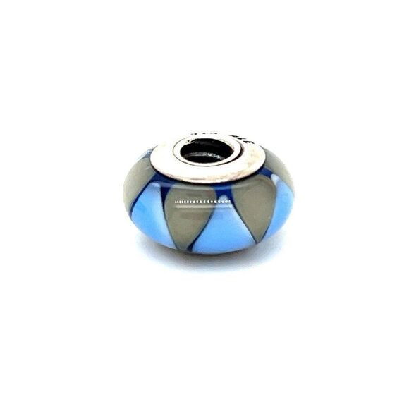 Pandora Blue/Gray Murano Glass Charm - Picture 1 of 5